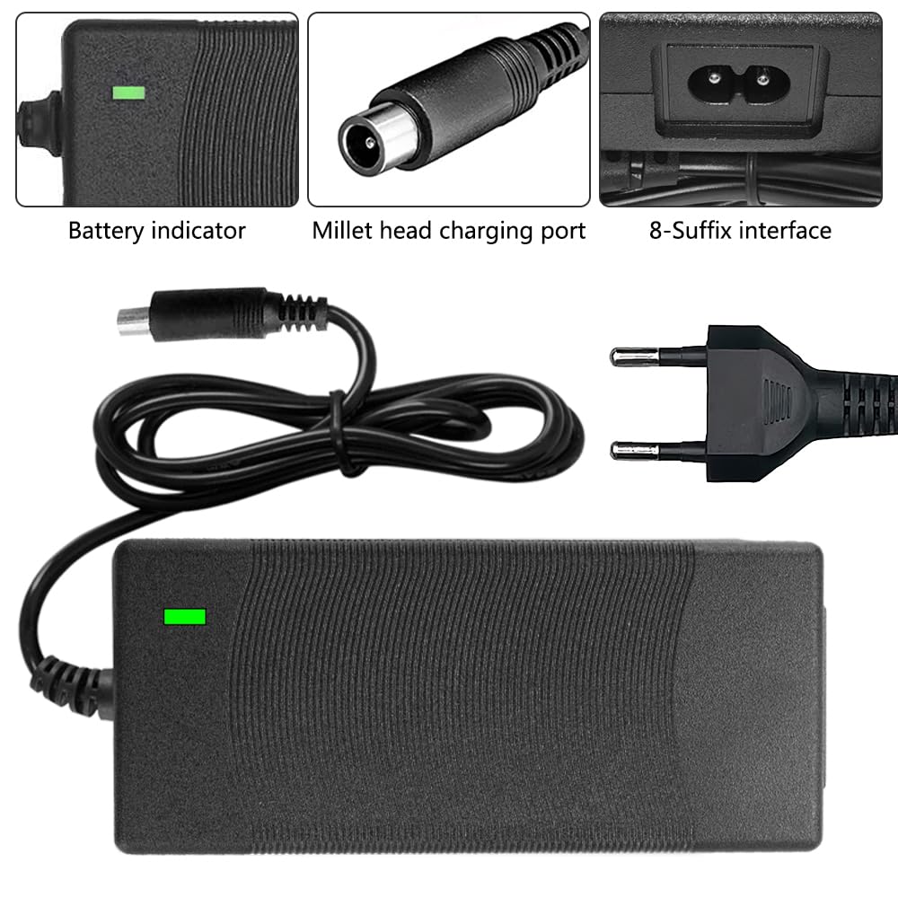 XUNNIU Chargeur Trotinette Electrique 42V 2A, Adaptateur Batterie pour Xiaomi M365 / 1s, NineBot ES1 / ES2 / ES4