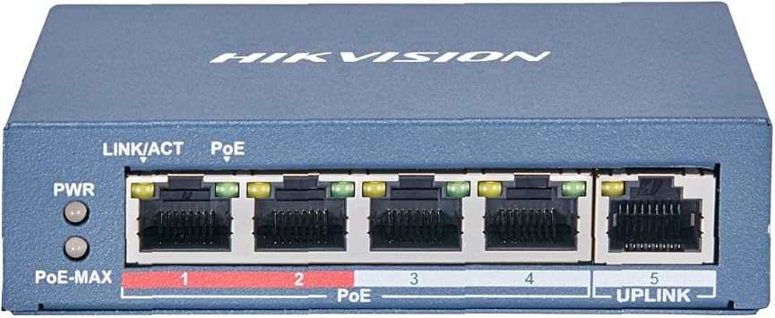 HIKVISION DS-3E0105P-E/MB 4 PORT POE 1 PORT UPLINK 10/100 SWITCH 58W