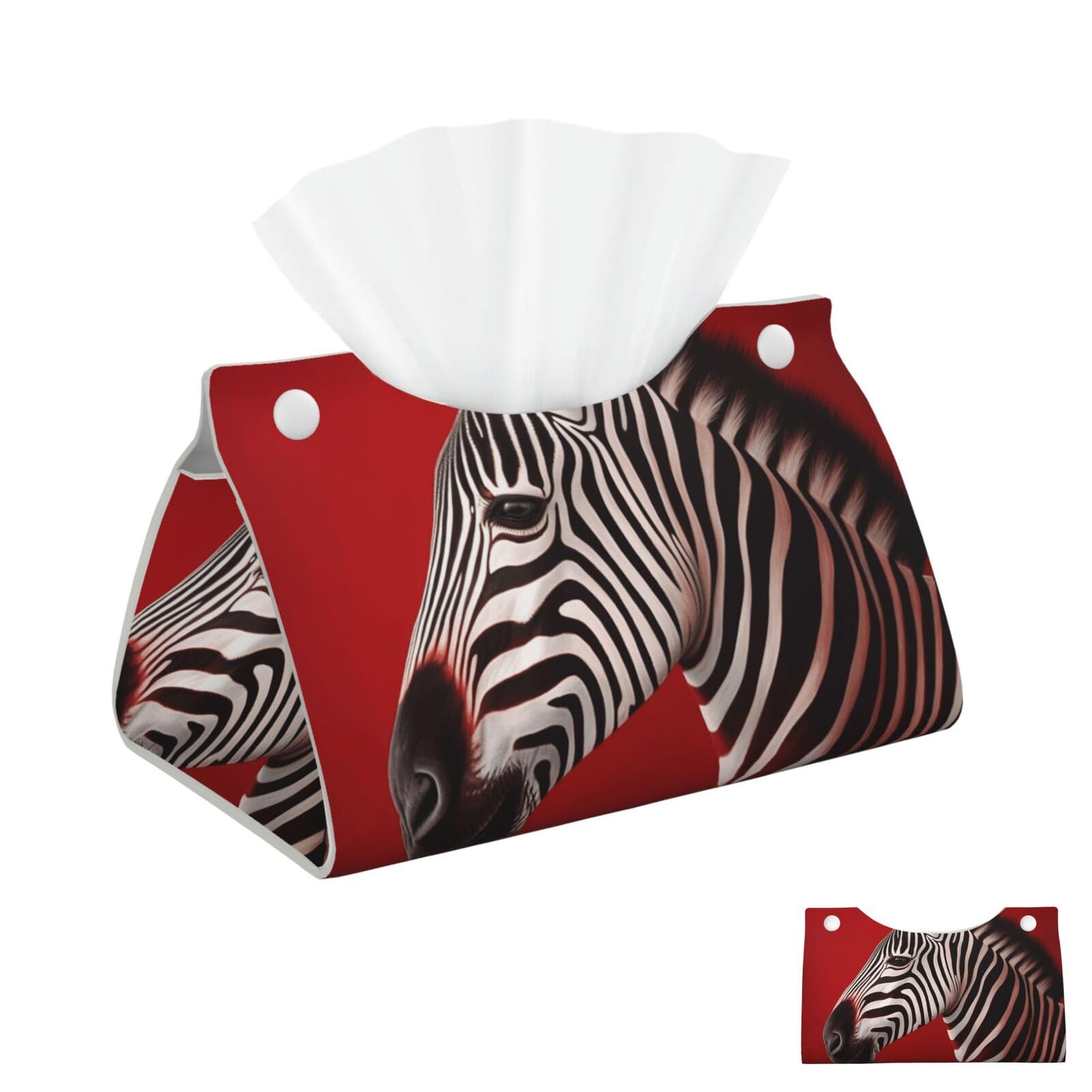 Zebra Red Tissue Box Cover Square Cube Boxes