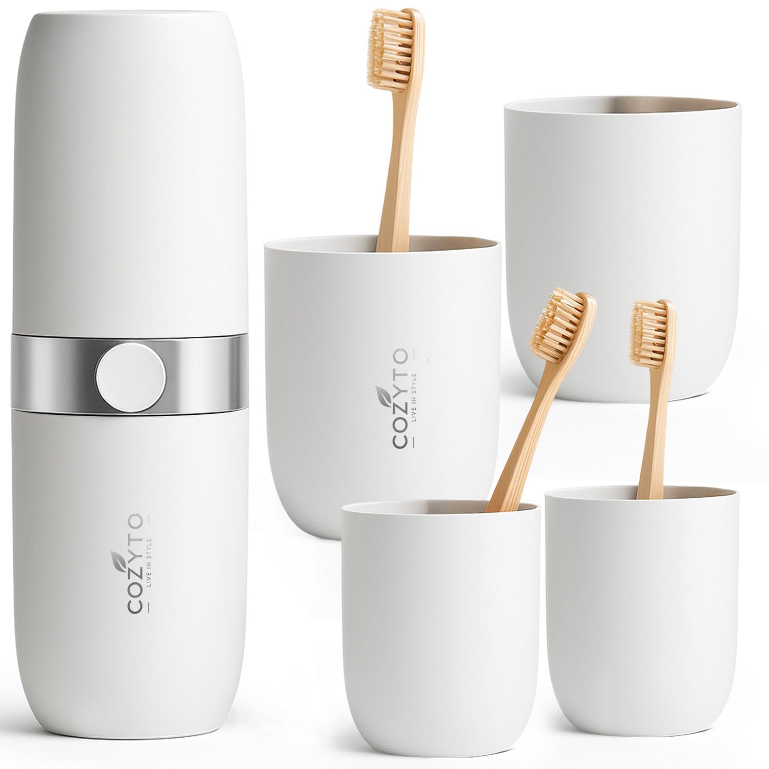 Gobelet de voyage anti-encombrement tasses et porte-brosse à dents COZYTO