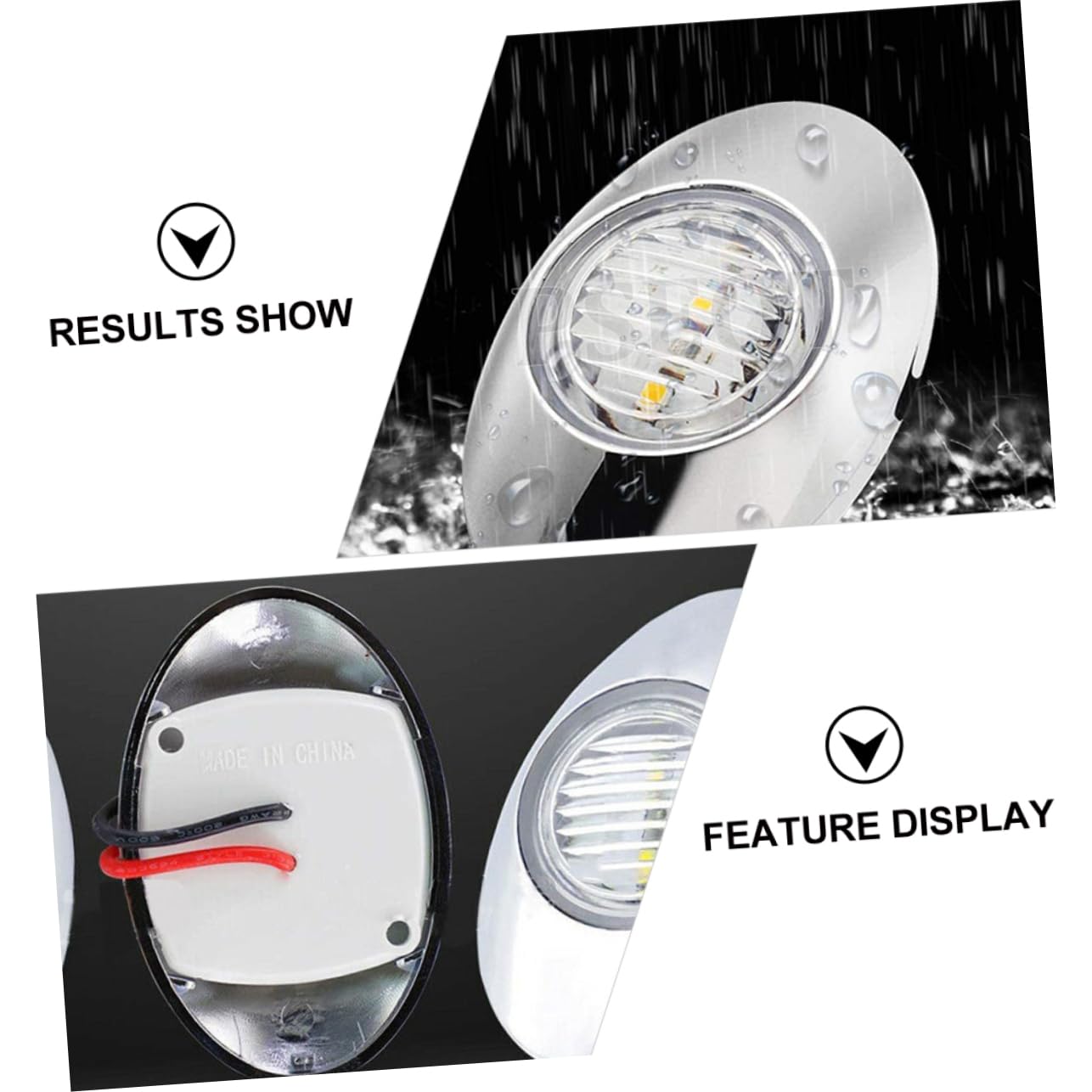 Luci LED per Barca Marine Ovali 3 LED 4 Pezzi 12v Blu | Impermeabili, 0,6w a Basso Consumo, PC Cromato e Abs, per Sottomarini e Imbarcazioni da Guerra