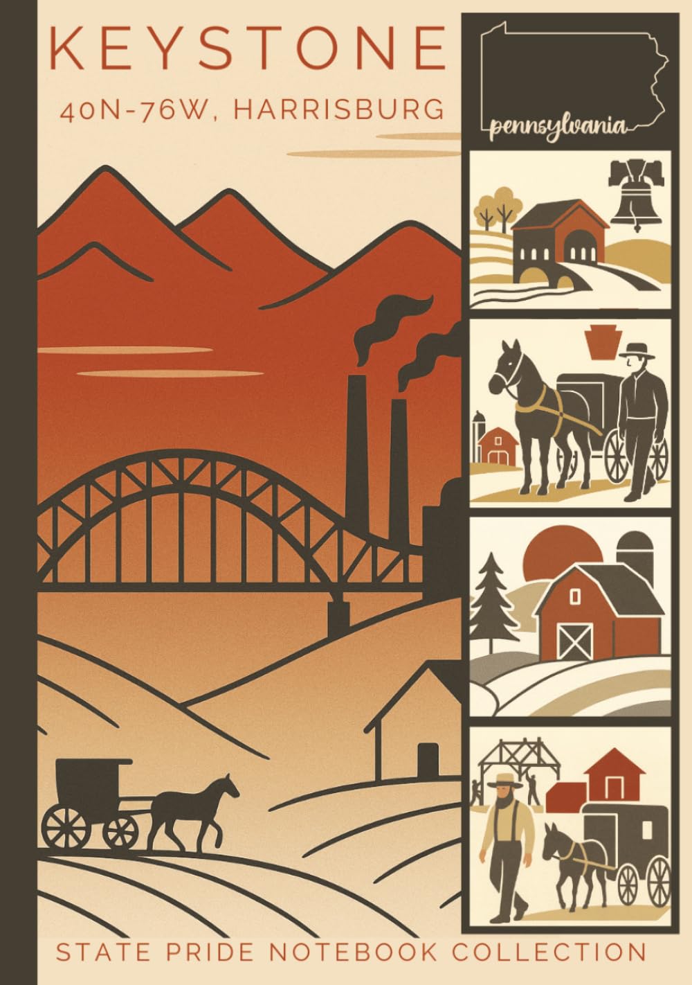 State Pride Notebook Collection: Pennsylvania (Northeast) – Keystone (40N-76W, Harrisburg) | Compact Edition: State-Themed Notebook with Affirmations ... U.S. State or Territory You Love with Pride