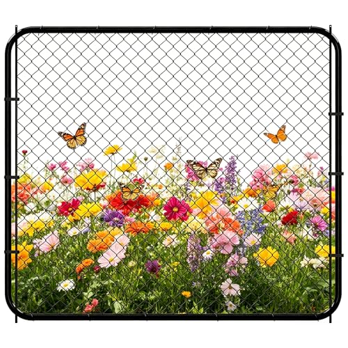 Adjustable Chain Link Fence Gate Kit,Rust-Resistant PVC Coated Garden Gate for Outside,Durable Outdoor Gate for Garden Fence, Pathways, Yards, and Driveways, 26"-72" Wide x 5' High