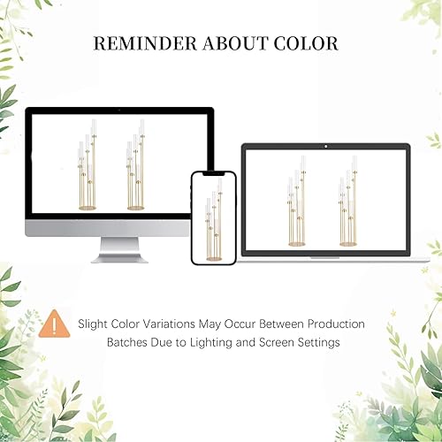 Miniatura 7 de 4 Juegos de Candelabros de Piso Altos de 7 Brazos para Centros de Mesa para Bodas, Portavelas de Metal de 48" de Alto con Pantalla de Acrílico para