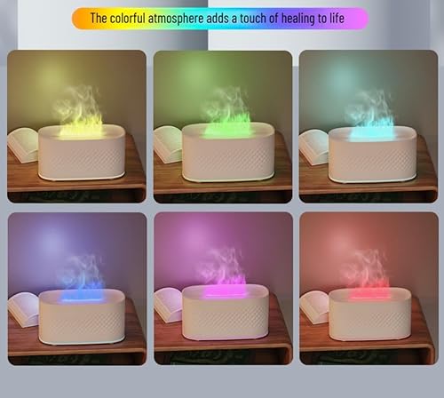 Miniatura 5 de Difusor de llama para aceites esenciales, difusor ultrasónico de aroma de 5.4 fl oz con niebla fría, difusor de aromaterapia con protección de
