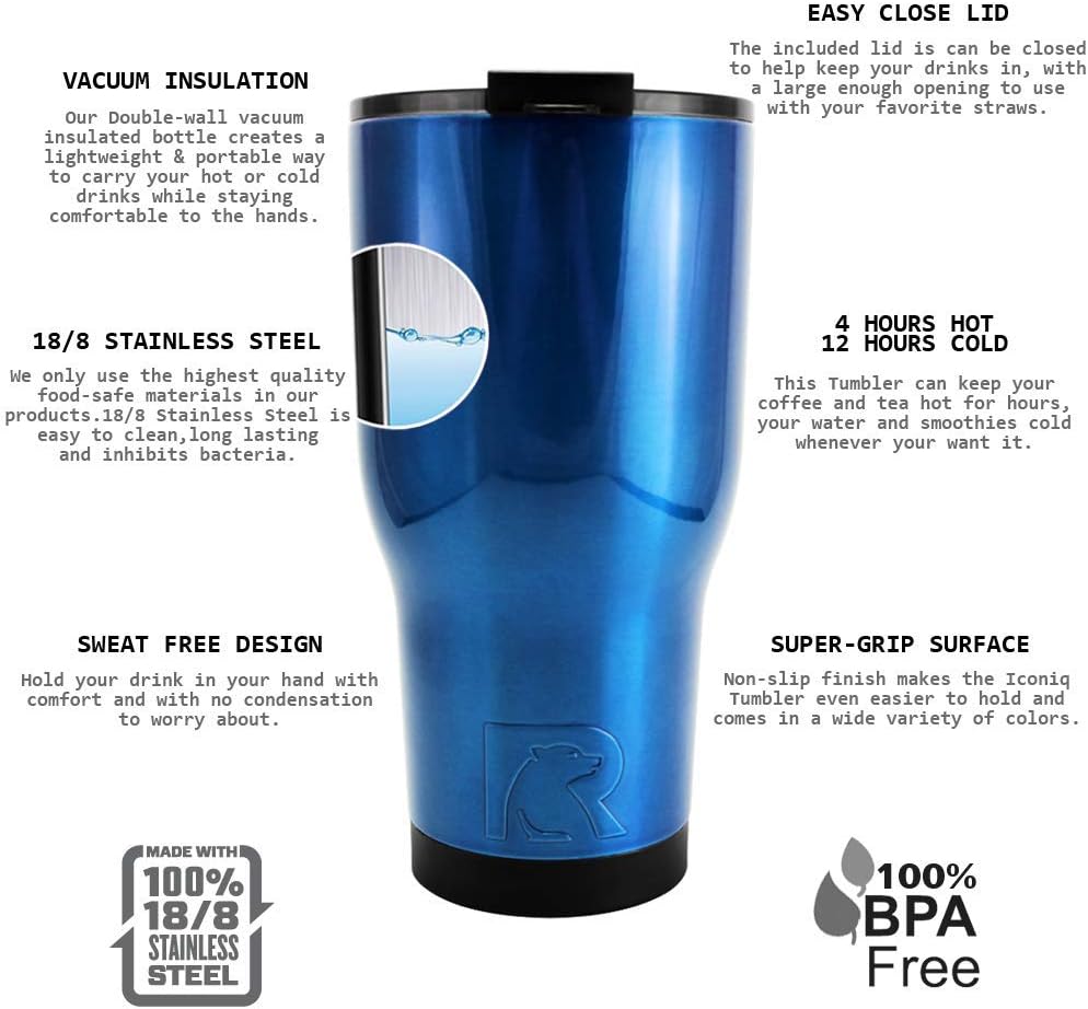 One-Day Sale: Up to 50% Off RTIC 30 oz Blue Candy Translucent Tumbler Cup Get Special Price RTIC 30 oz Blue Candy Translucent Tumbler Cup