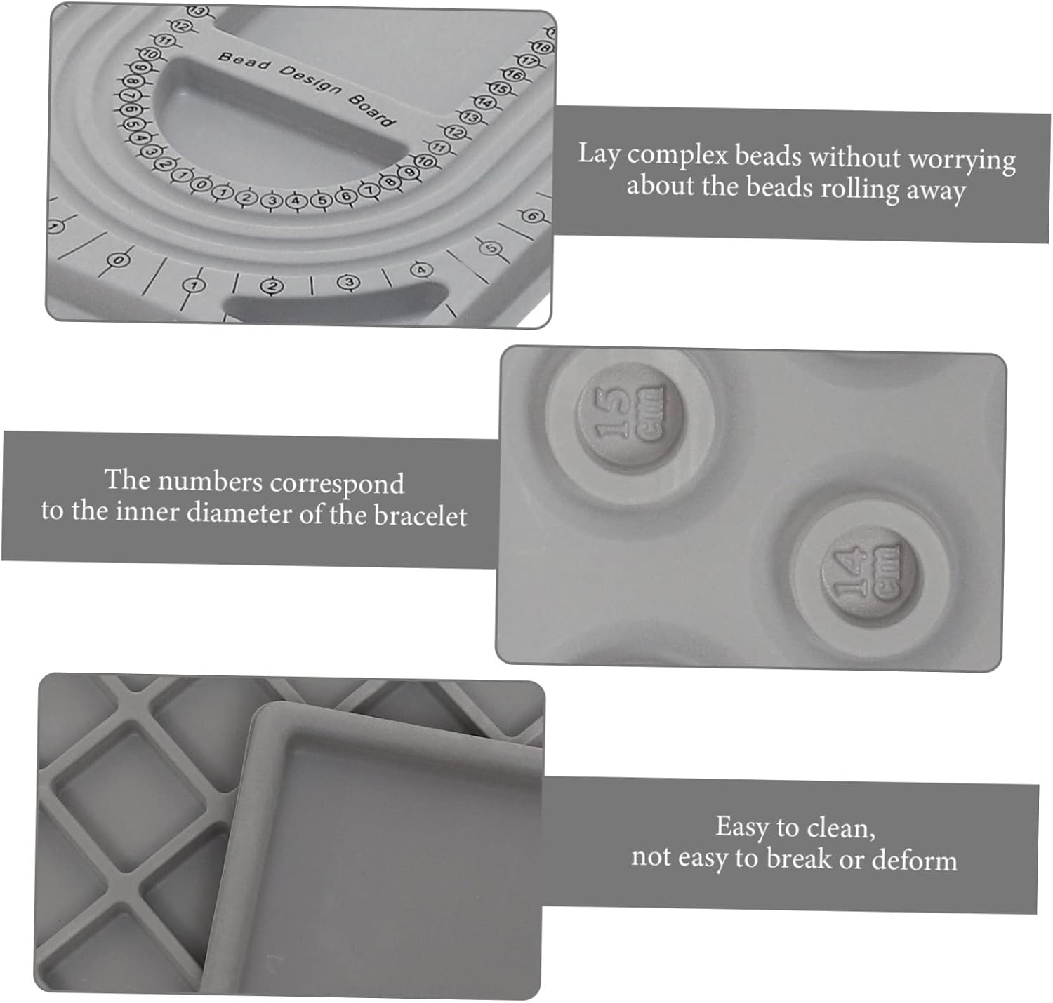 OSALADI 4pcs Jewelry Design Tray Bead Board for Necklace Bracelet Making Convenient DIY Craft Tool for Beading Jewelry Sizing Layout