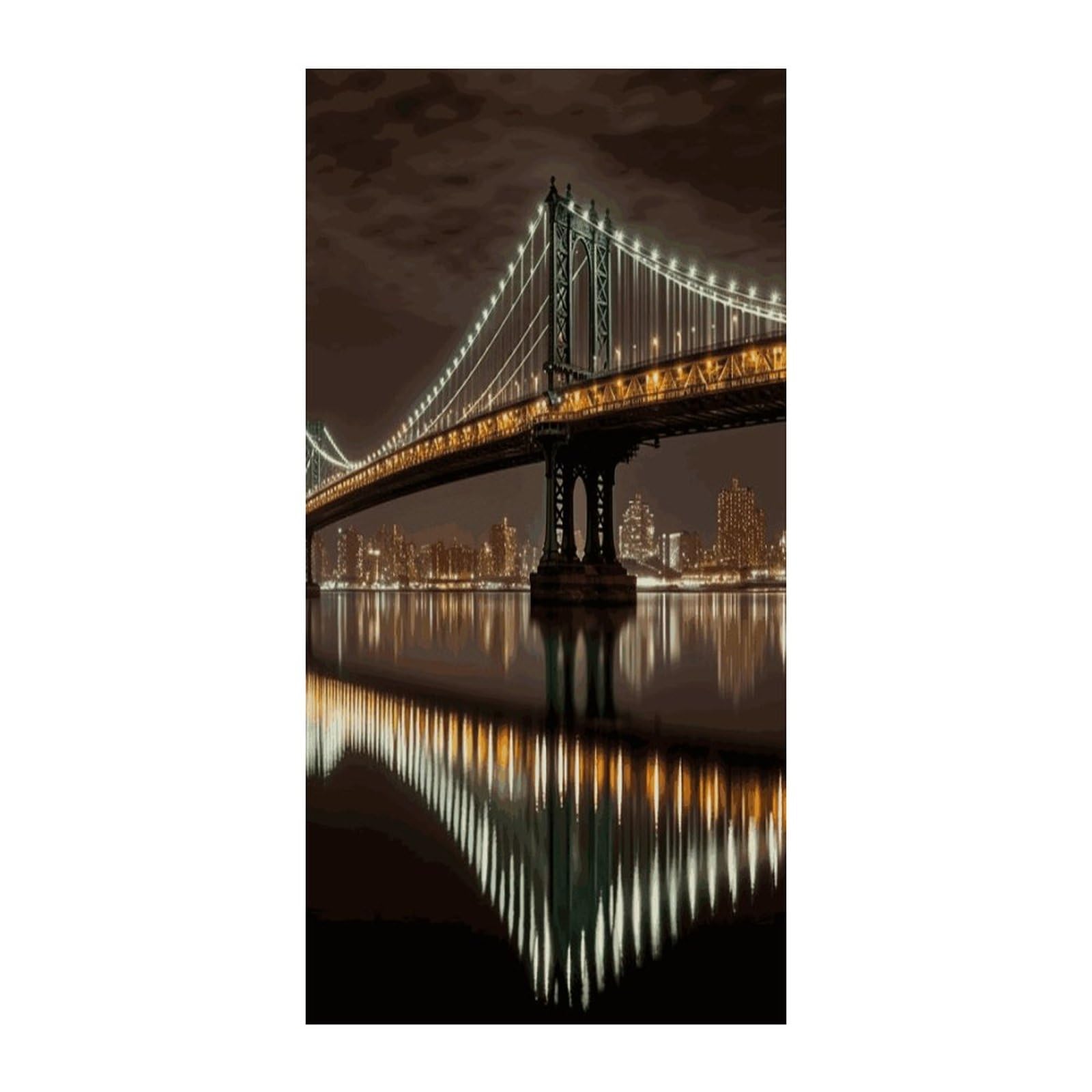 Fekiloot Style New York Manhattan Bridge Night Door Curtain Room Divider Curtains