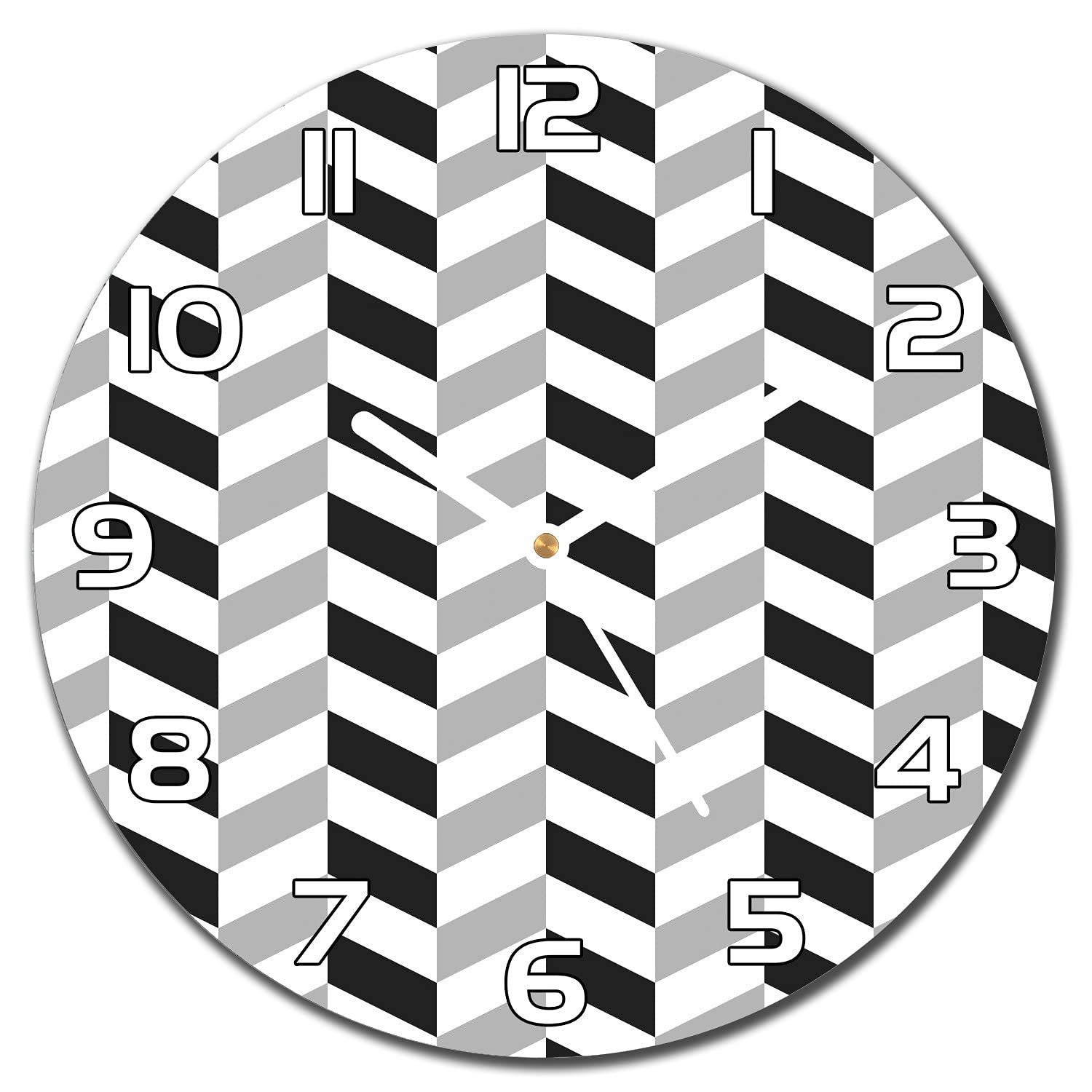 Horloge murale en verre de sécurité au design Herringbone