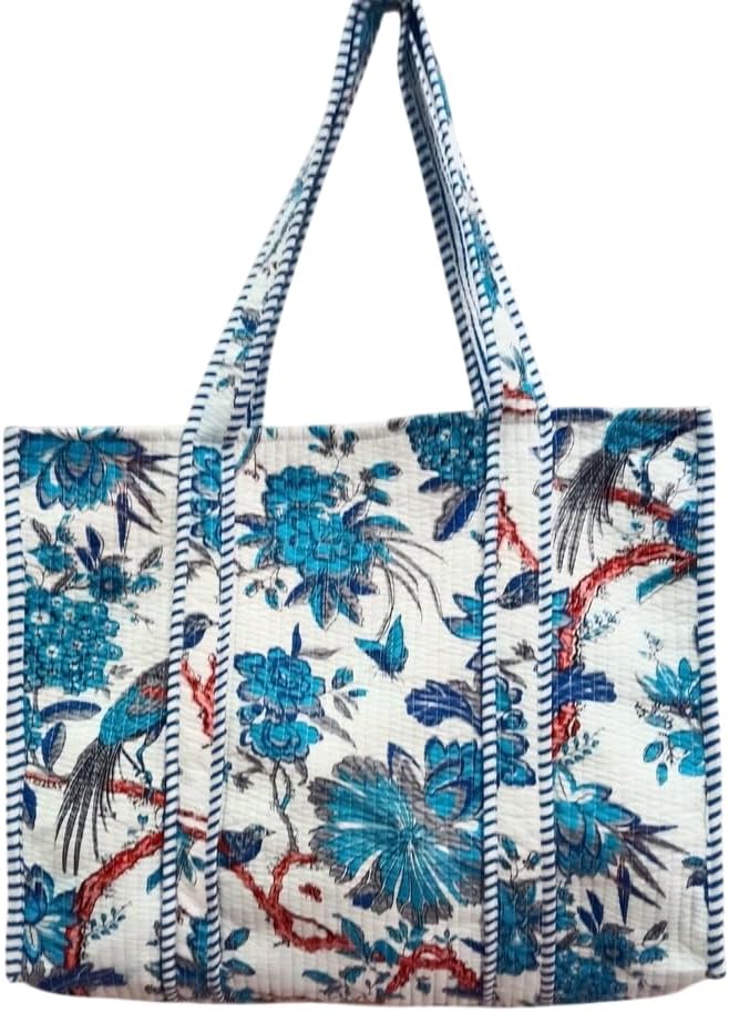 Tote Bag, Cotton Bag, Quilted Bag, Indian Handmade Bag, Bridesmaid Bag, Boho bag, Large Shopping Bag, Market Bag