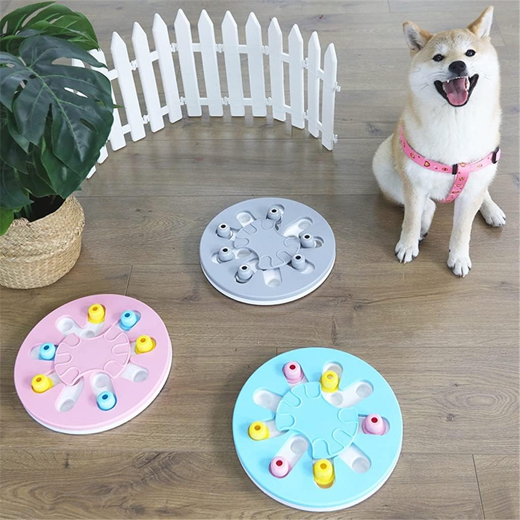 Pet Dog Training Toy Educational Puzzle Toys for Dogs Anti Bite Slow Feeding Bowl Dog Food Dispenser Game Interactive Toy (Blue)
