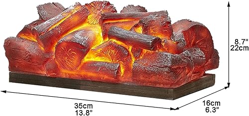 Miniatura 2 de Chimenea decorativa de llama falsa de 13.8 pulgadas, troncos eléctricos de chimenea, mini inserto de chimenea, calentador de troncos, 8 W,