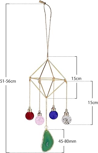 Miniatura 2 de rockcloud Soporte para plantas de aire hecho a mano, de metal, moderno, geométrico, ágata, adorno colgante para decoración del hogar, oficina,