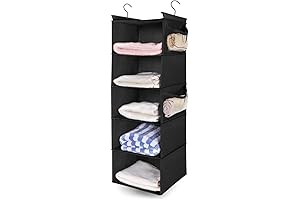 MAX Houser 5-Shelf Black Hanging Closet Organizer
