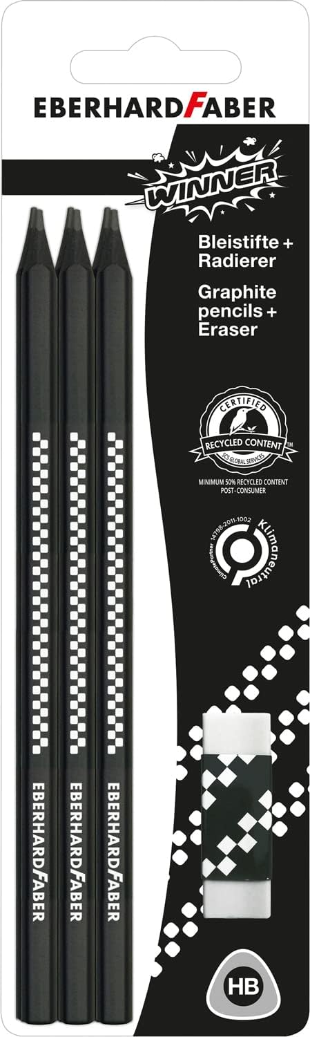 Eberhard Faber 510198 Pencils with Eraser – Box of 6