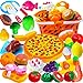 Jouet à Couper, Jeu de Nourriture pour Faire Semblant, Fruits et Légumes à Couper Panier Cuisine, Ensemble de Jeu de Cuisine pour Enfants Légumes et Fruits, Jouet Educatif à Démonter et Assembler 3+