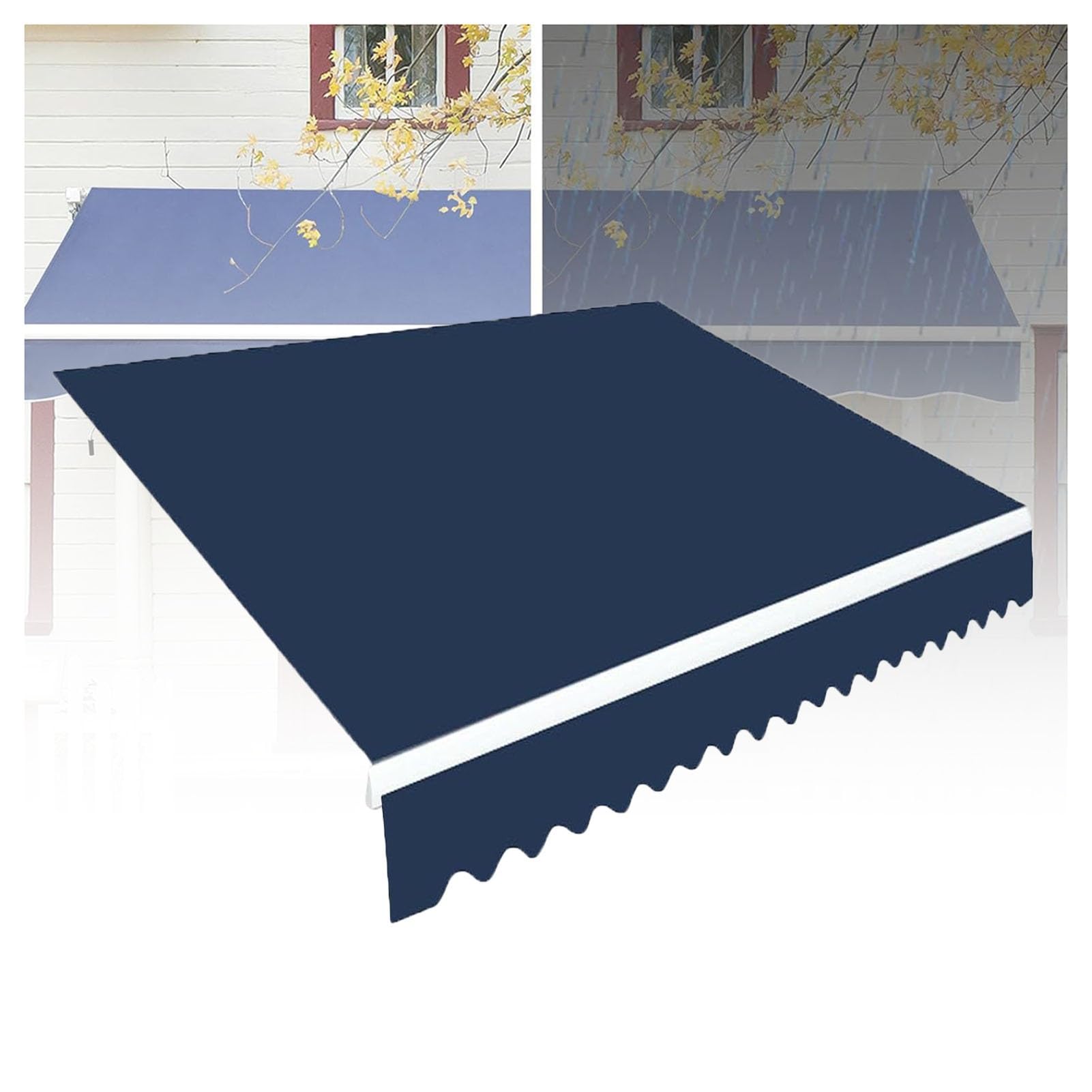 ZFUCMAYL Replacement Canopy Top Cover Canvas,Awning Replacement Fabric(Frameless),Many Sizes Replacement Canvas with Front Valance for Window Door Market(9.8x6.5ft)