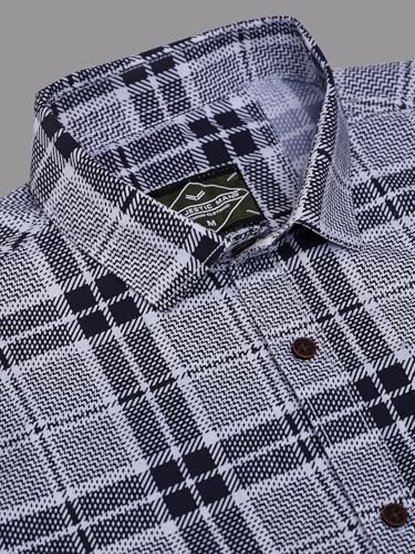 Image of Majestic Man Men's Comfort Slim Fit Pure Cotton Opaque Checked Casual Shirt