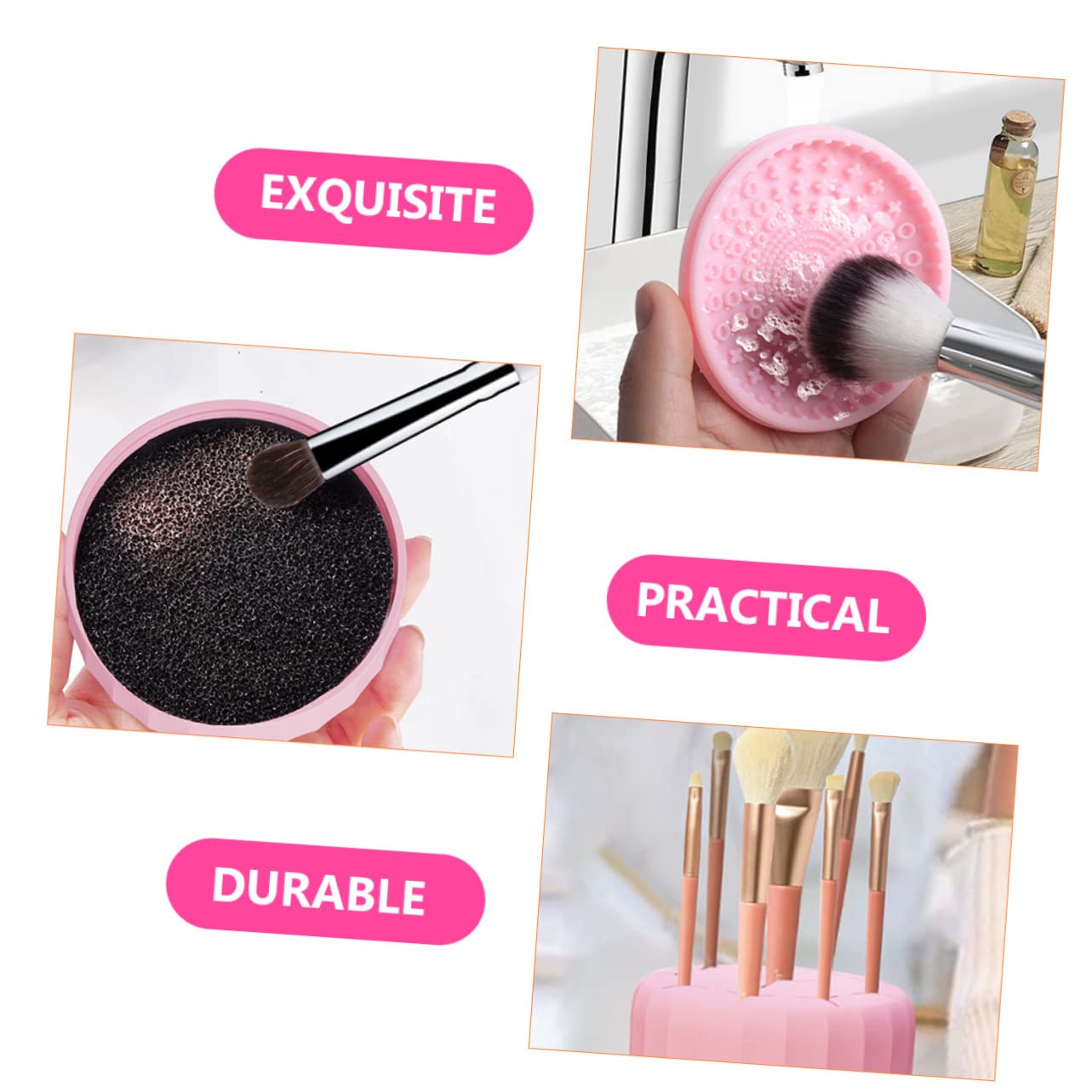 Ipetboom 5 Pz Scatola per la pulizia dei pennelli da trucco tappetino pulito per pennelli da trucco detergente per spugne per il trucco tappetino pulisci pennelli fornitura di trucco spugna