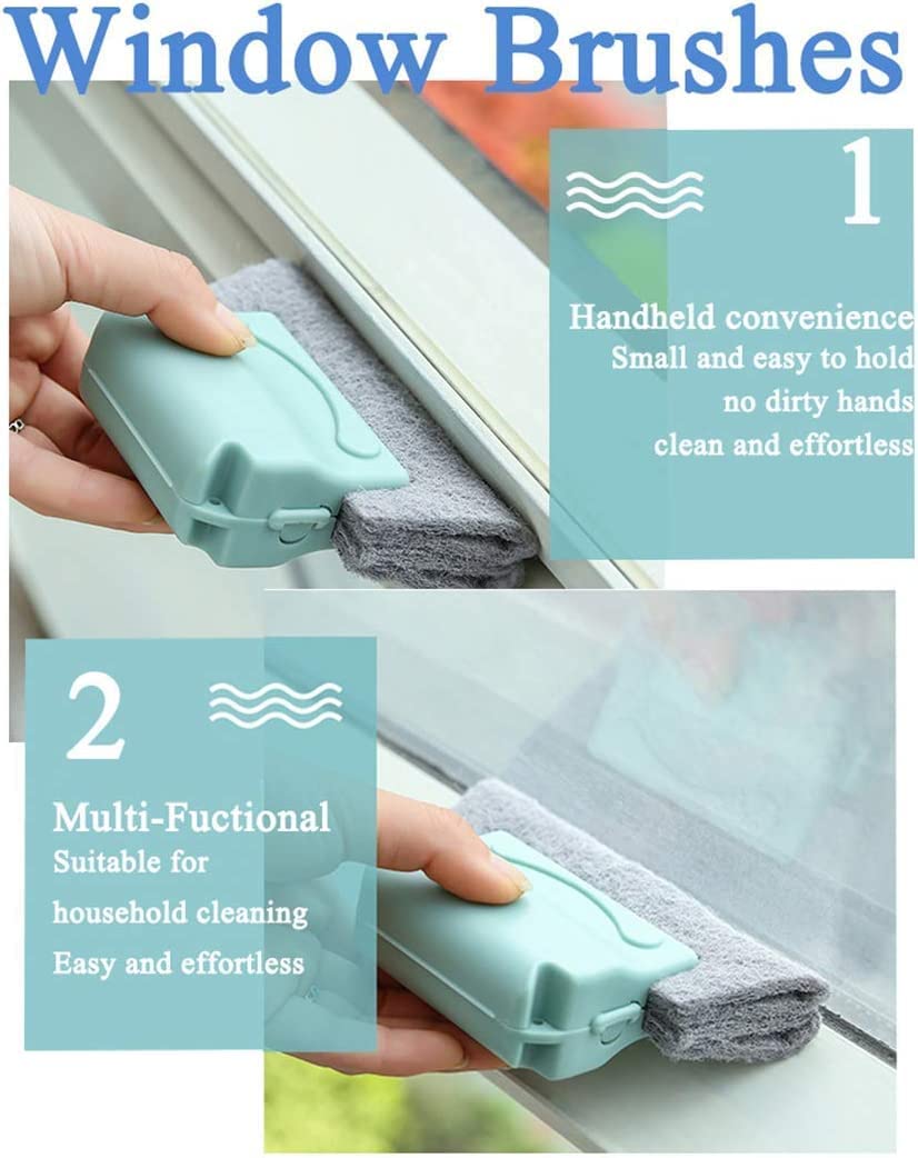 Lowinza, 2 in 1 Multifunctional Groove Clean-ing Brush Window Sliding Door Track Cleaning Brush with Dust Collector,Cleaning Brush for Door and Window Gaps,Ideal Cleaning Tool for Doors and Window 2