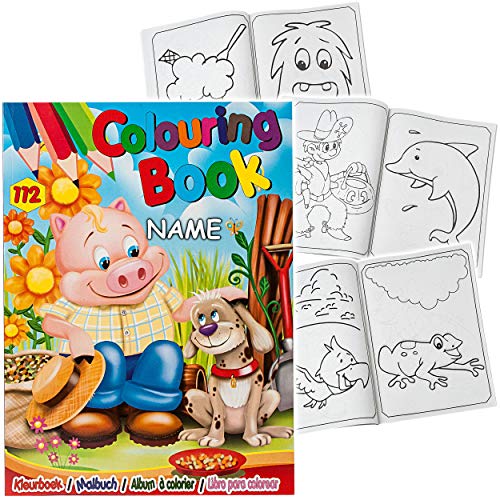 alles-meine.de GmbH 112 Seiten großes XXL Malbuch - A4 - inkl. Name - Dickes Kindermalbuch - für Stifte…