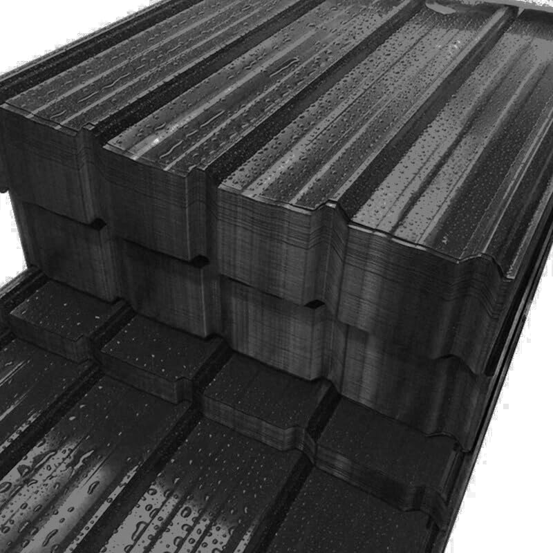 12pcs Metal Corrugated Roofing Sheets, Galvanised Roofing Sheet, 7m², 110x45cm Trapezoidal Grooved Roof Sheets Waterproof for Garden Shed Garage Carport Shed Greenhouse