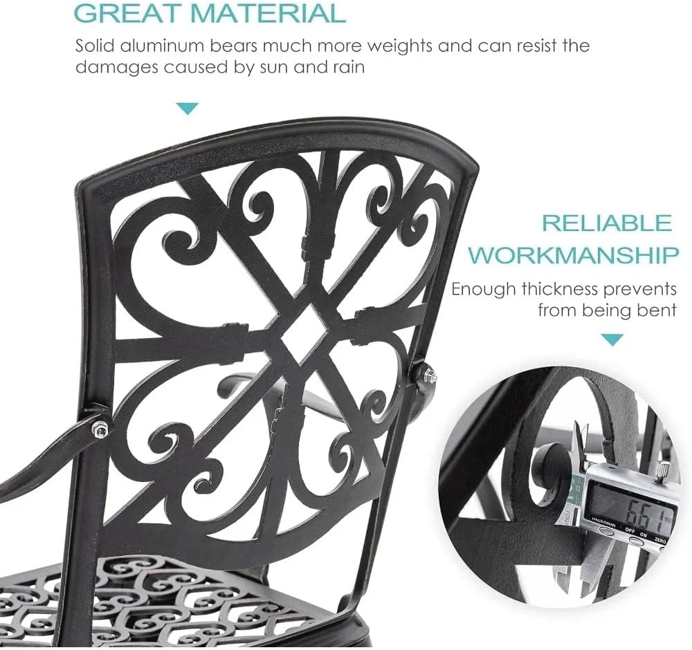 Table Set Outdoor Furniture Patio and Chairs with Umbrella Hole for Yard Balcony Porch