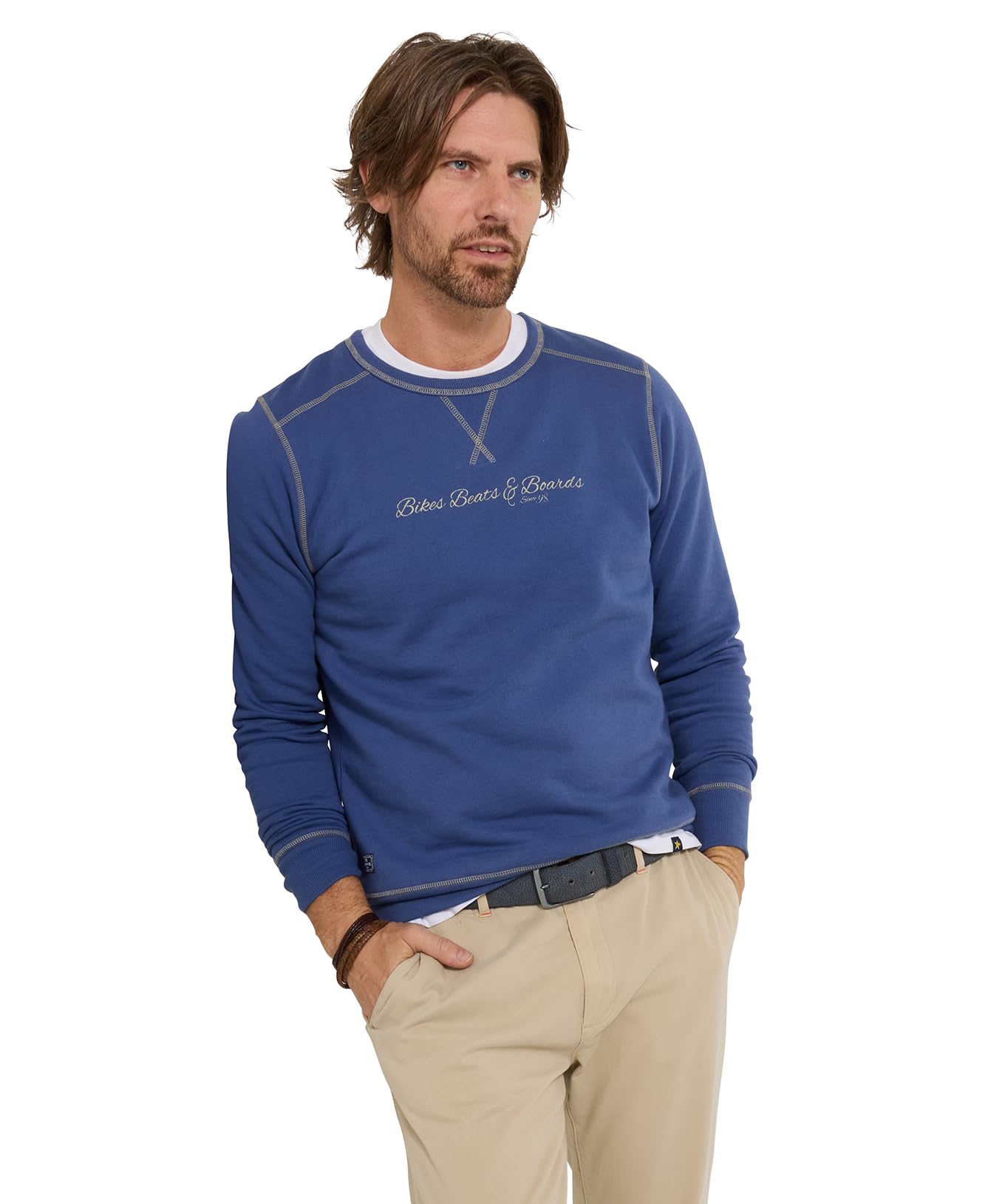 Joe Browns Bikes, Beats & Boards Crew Sweat, Blue, Size Xl, Men