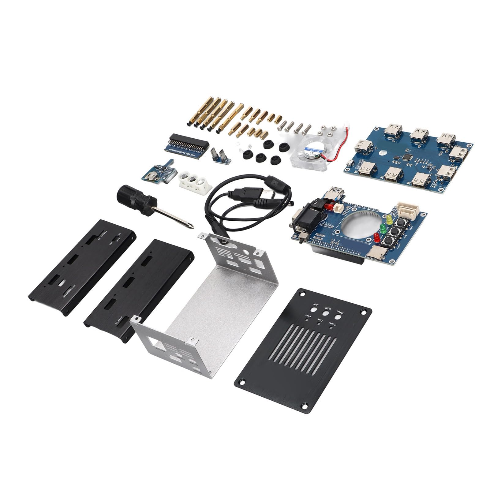 Zestaw Metalowej Obudowy FPGA do Samodzielnego Montażu, Płytka IO 32MB SDRAM, Zestaw Koncentratora USB V2.1 z obudową ze Stopu Aluminium, Idealny do Projektu Open Source Terasic DE10-Nano