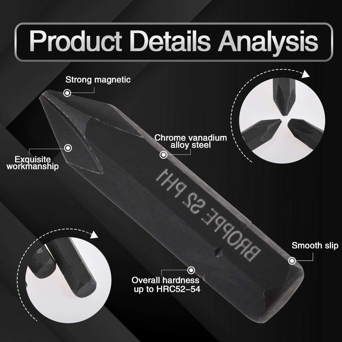 KATUR 3pcs 36mm Precision Cross Screwdriver Set Phillips Head 8mm