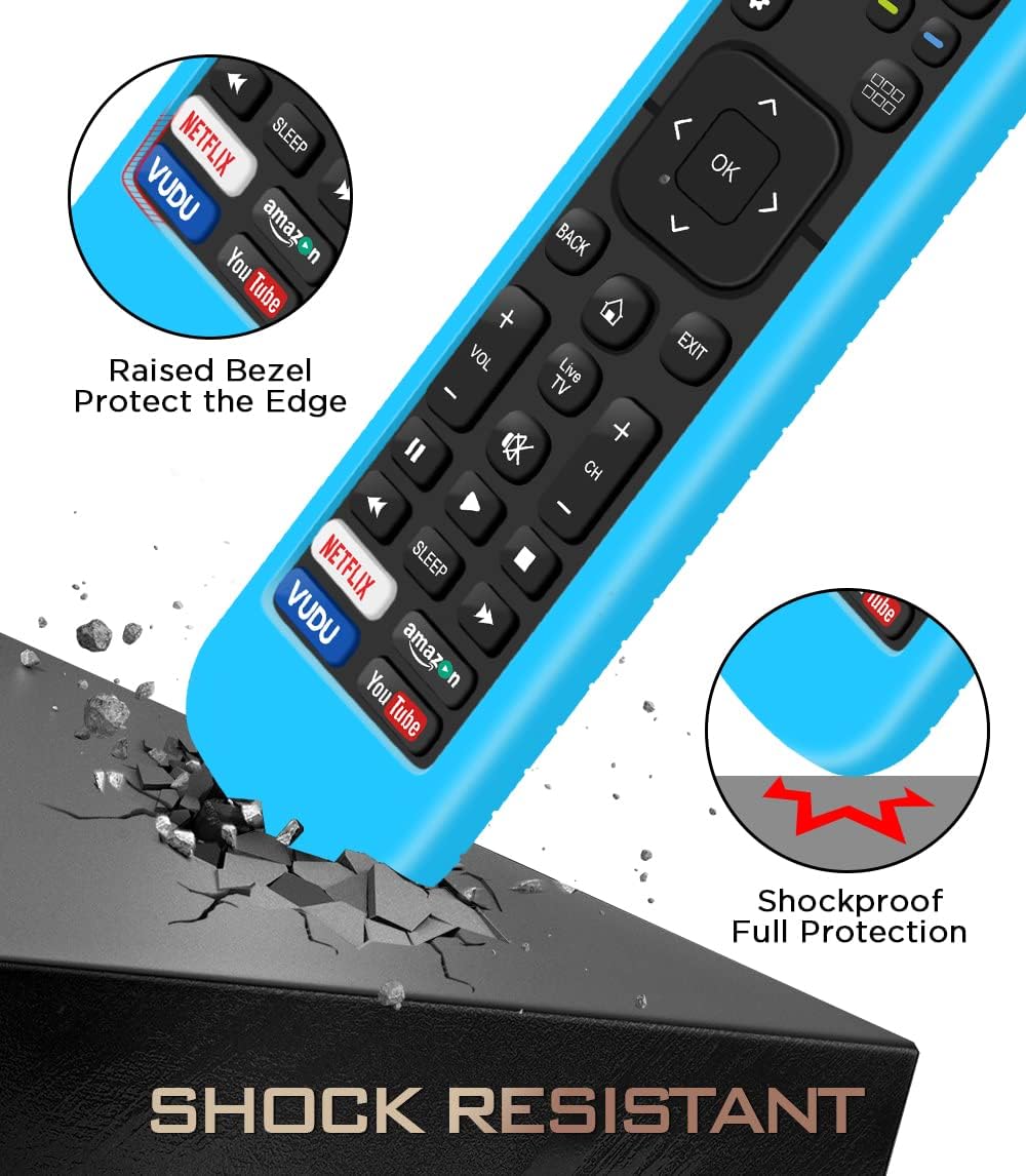 Silicone Protective Case for Hisense EN2A27 Remote Control, Anti-Slip Battery Back Cover for Hisense EN-2A27 Smart TV Remote Skin Sleeve Protector (Glow Blue) image 3