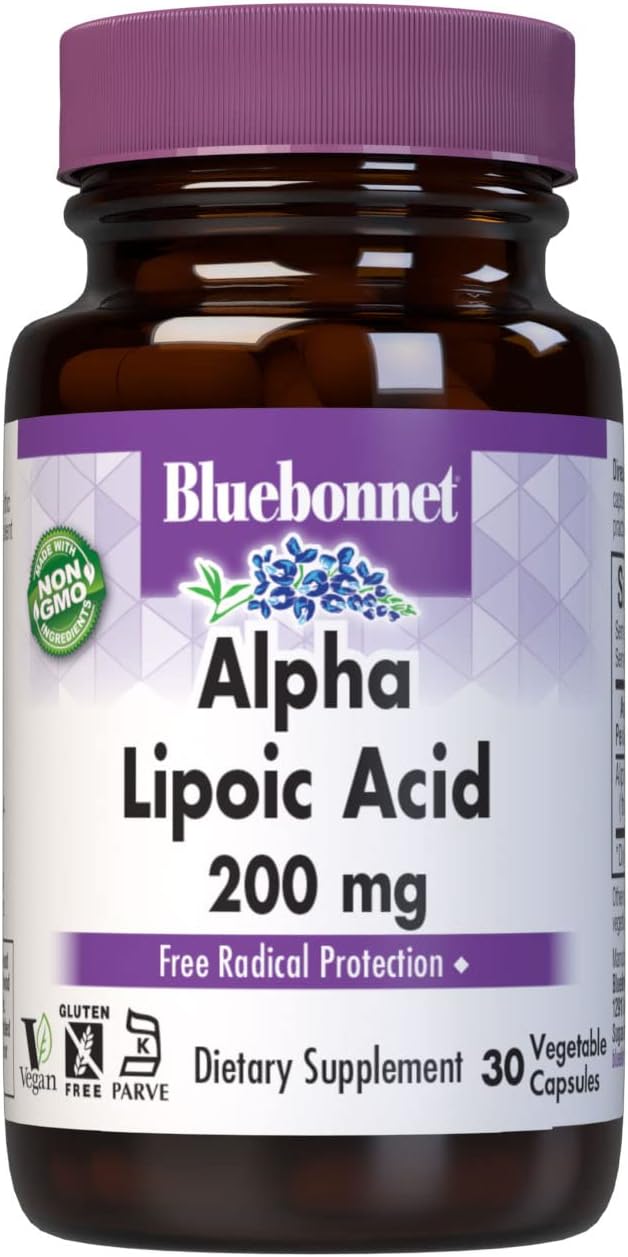 Bluebonnet Nutrition Blue Bonnet Alpha Lipoic Acid 200 Mg Vegetable Capsules, 30 Ct
