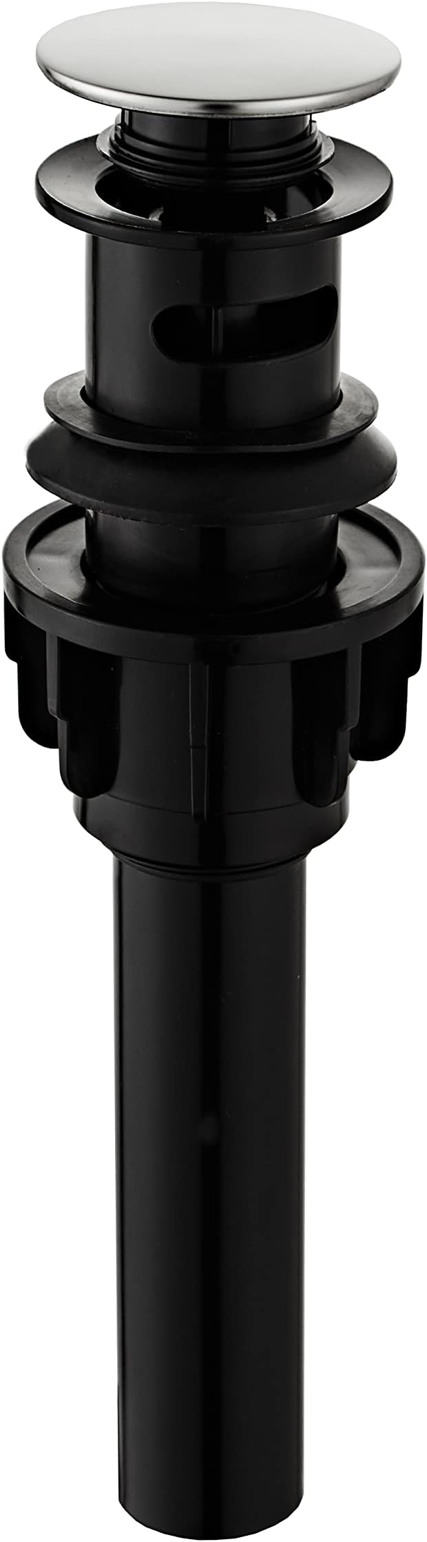 Gangang Bathroom Sink Drain with Overflow Vessel Sink Lavatory Vanity Pop Up Drain Stopper Chrome Cap, ABS Plastic Rustproof