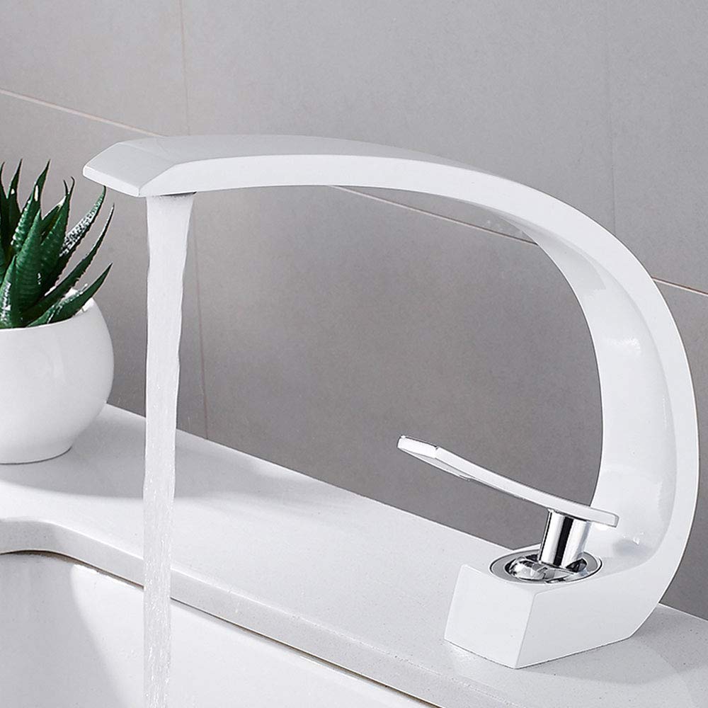 Robinet De Lavabo Salle De Bain HARNART - Mitigeur à Une Poignée Or Brossé - Acier Inoxydable 304 - Économie D'eau - 12
