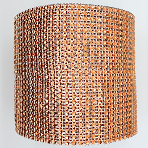 Blinggasm 5 Yards X 4.75" Diamond Mesh Wrap Roll Crystal Rhinestone Sparkle Bling Ribbon Choose Your Color (#17 Orange)