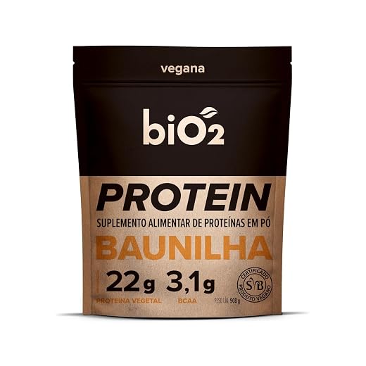 Proteína Vegetal biO2 Protein Baunilha 908 g, Vegana e sem Glúten