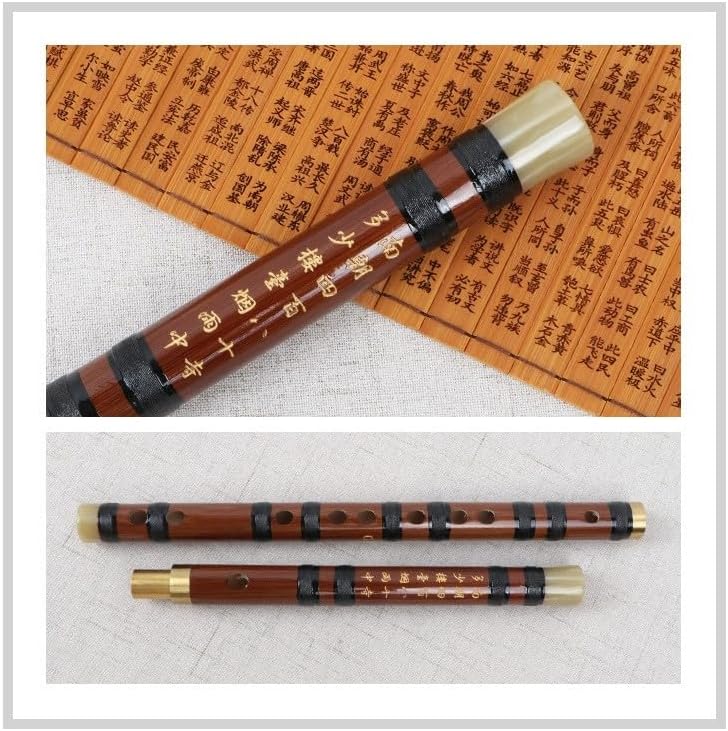 Vista 2 de LANDTOM Flauta Dizi Instrumento chino tradicional hecho a mano con membrana de bambú (llave C)
