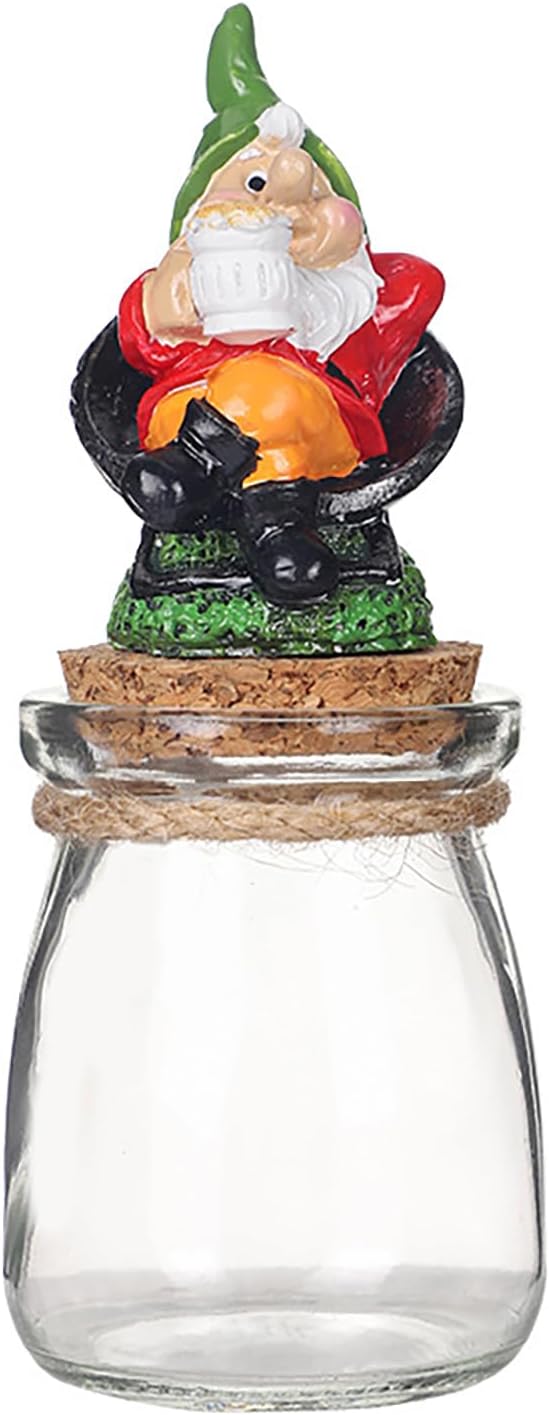 Christmas Candy Jar with Lid Small Glass Jar with Gnome