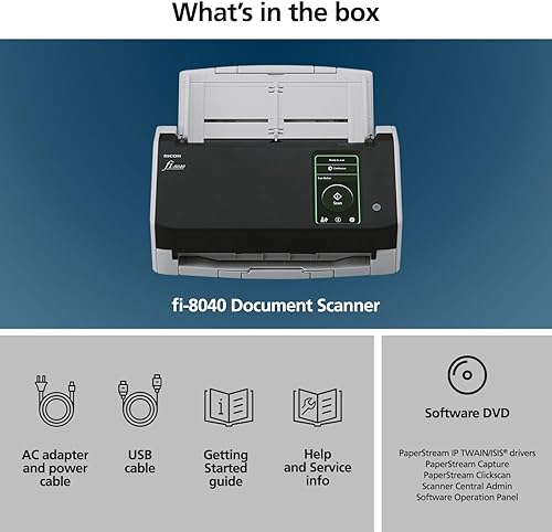 Miniatura 6 de RICOH fi-8040 - Escáner rápido de documentos de recepción y escritorio, recibos, tarjetas de identificación con alimentador automático de 50 páginas