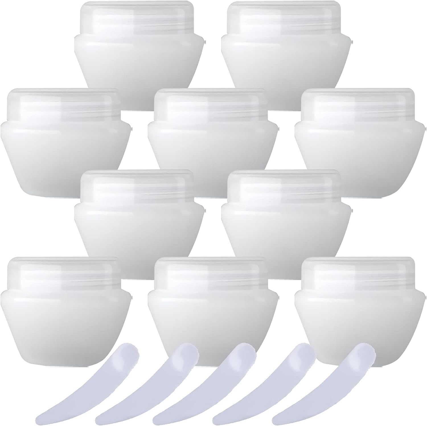 KRXSOBNV Cosmetic Jars, Pack of 20,Plastic Cream Jars Cosmetic Pots, Mushroom Shape Containers Storage Pot for Travel(Transparent,20ml)