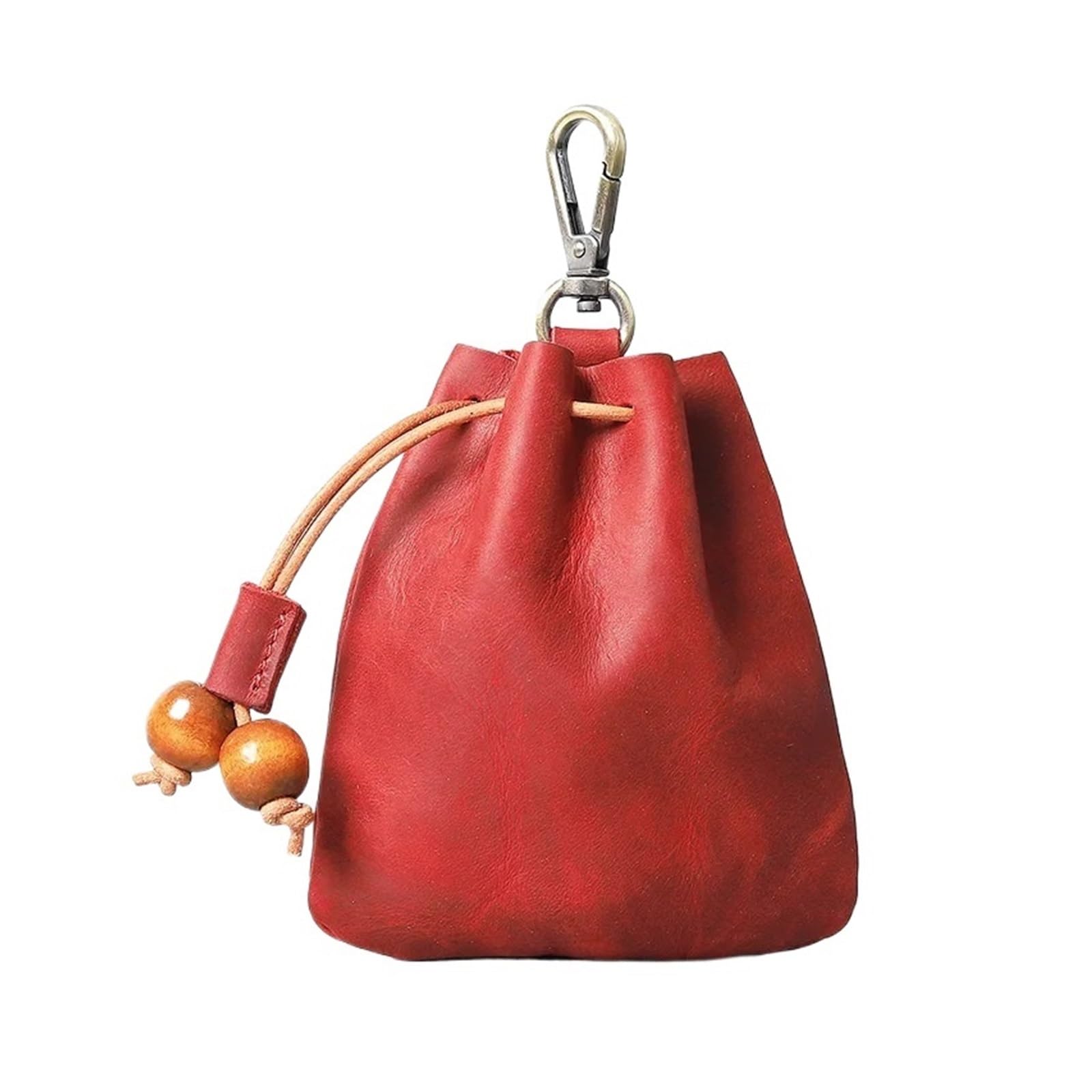 AYWTIUN Leather Drawstring Pouch Handmade Leather Drawstring Coin Purse Mini Portable Soft Key Wallet for Ladies