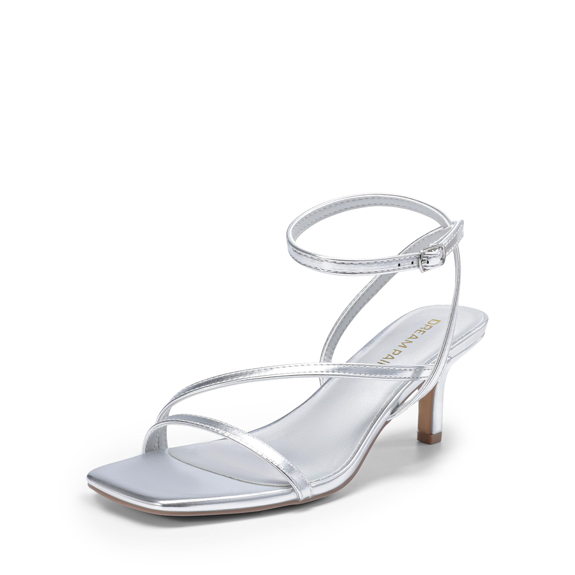 DREAM PAIRS Women's Low Kitten Heels Strappy Open Square Toe Ankle Strap Sexy Fashion Comfort Dress Shoes Party Heeled Sandals