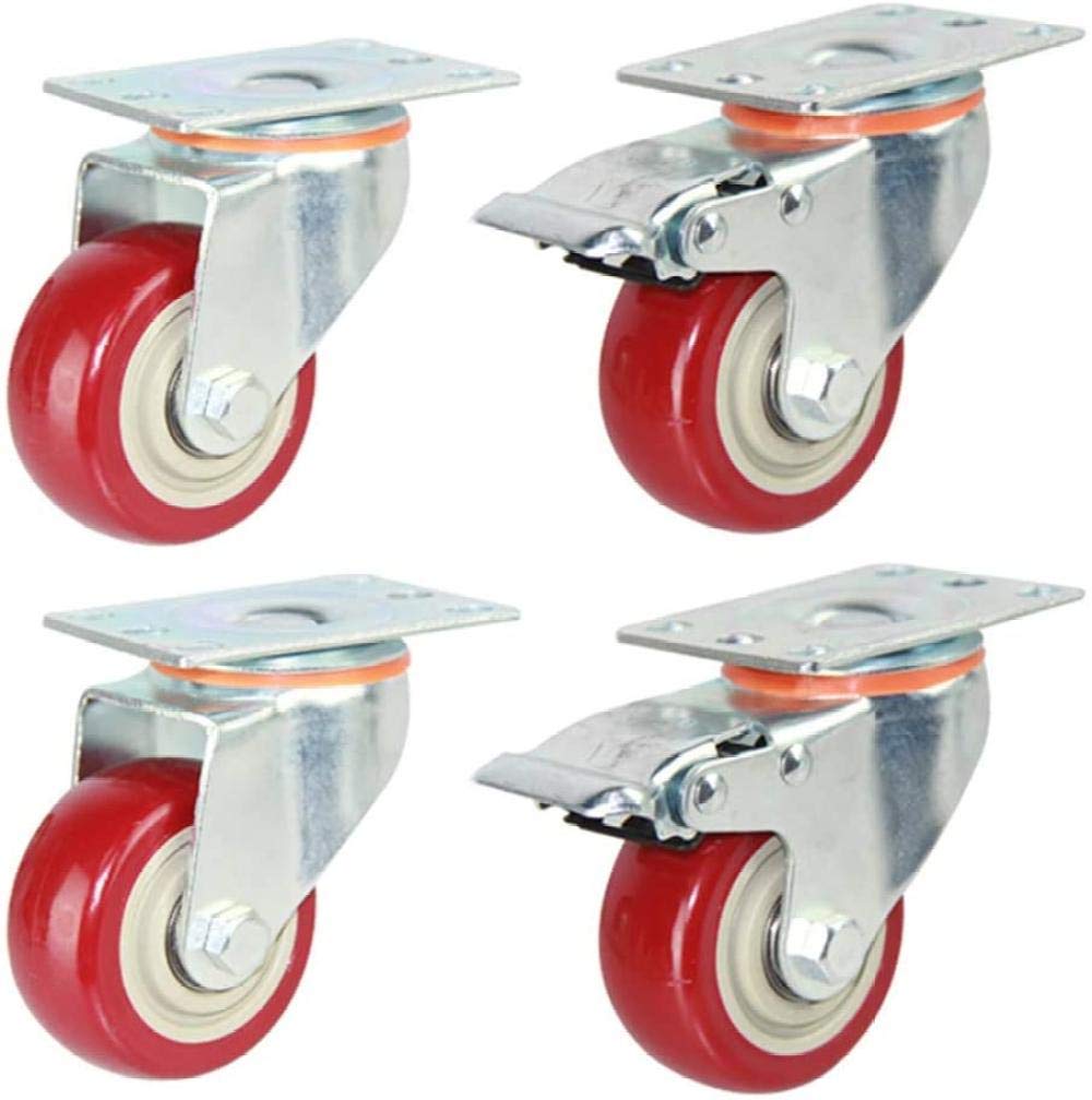 X4 Meuble Roulette Roulette Industrielle pivotante Roulette Robuste Chariot de Frein Roulette Double roulement Conception 2.5/3/4 / 5in 300kg roulement de charge-5in125mm_2_Swive