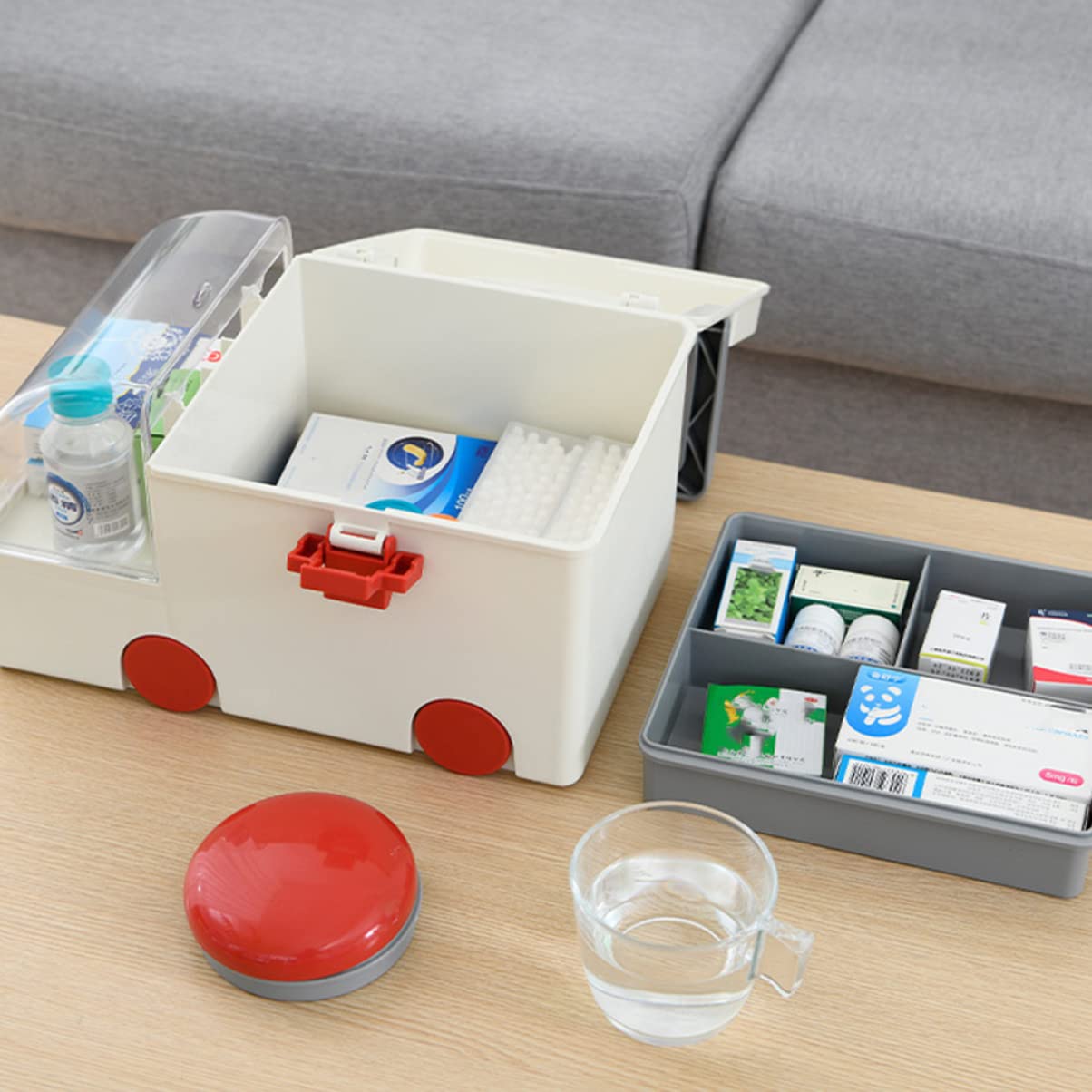 Healeved Zestaw Medyczny Zestaw Leków Do Użytku Domowego Organizer Na Leki Apteczka Pierwszej Pomocy Plastikowe Przechowywanie Organizer Do Przechowywania Leków Pojemnik Medyczny Etui Na