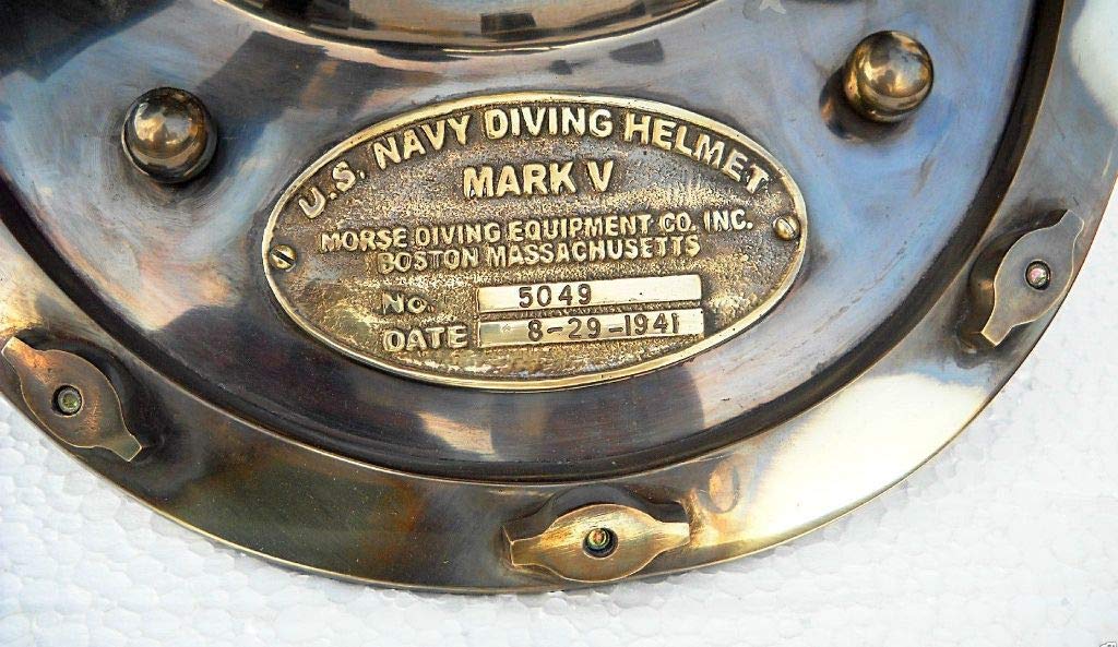 CASQUE DE PLONGÉE Boston Mark V 18 ancien décor réplique de plongée US Navy ... EUR 309,36 - FR