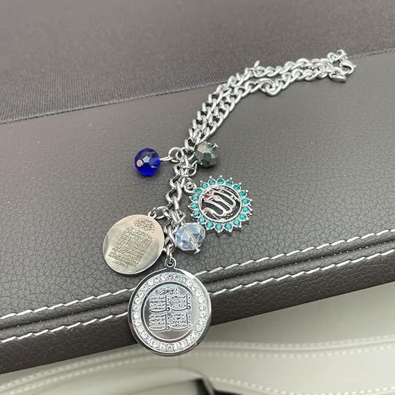 Islam car hangings Allah Four Qul suras AYATUL KURSI Stainless Steel Car Pendant