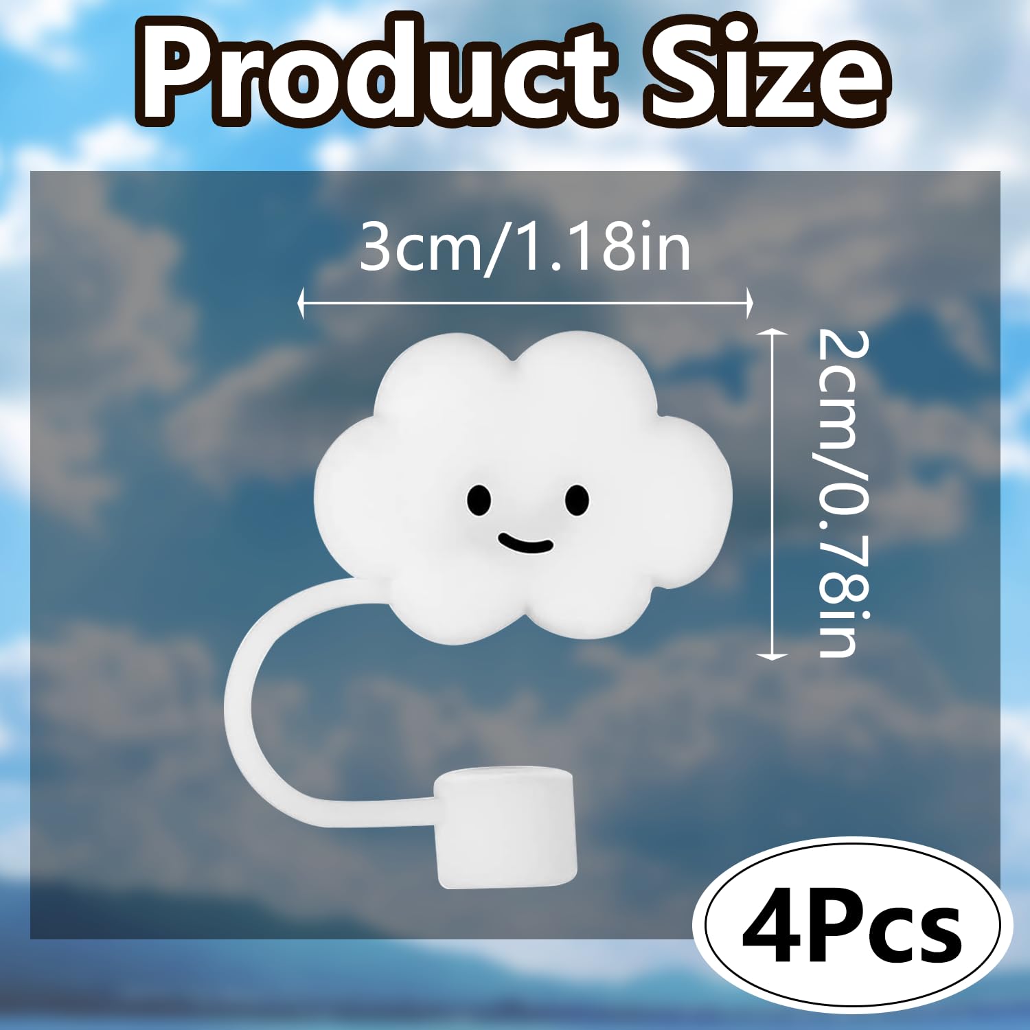 Coperture Per Cannucce In Silicone - Forma Nuvola, Antipolvere, Riutilizzabili, Per Feste E All'aperto (4 Pezzi) - Foto 8