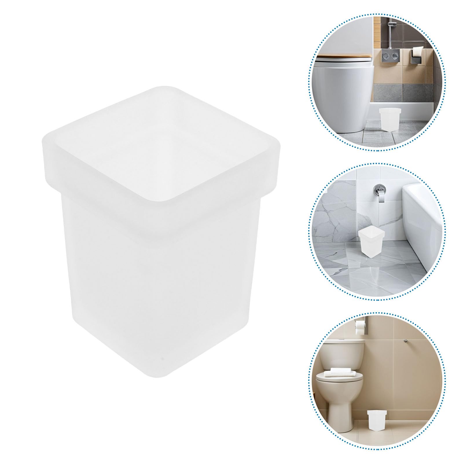 OSALADI Portaescobillas de Vidrio Cuadrado para Baño, Soporte Elegante para Escobilla WC, Diseño Moderno y Versátil, Juego de 2 Piezas para Uso en Hogar