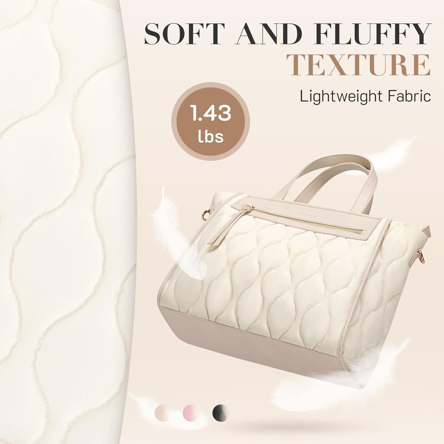 Missnine Tote Bag for Women, Lightweight Puffer Tote Bag, Large Capacity Quilted Shoulder Handbag for Travel, Work, Gym