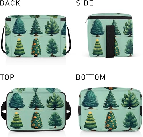 Miniatura 4 de Art Winter Christmas Texture Insulated Lunch Bag Women Reusable Lunch Tote Square Meal Bag for Adults Men Cooler Lunch Box for Work Travel Picnic